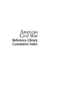 American Civil War Reference Library, Cumulative Index