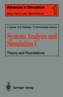Systems Analysis and Simulation I: Theory and Foundations
