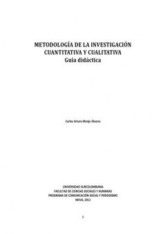 Metodología de la investigación cuantitativa y cualitativa, guía didáctica