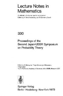 Proceedings of the Second Japan-USSR Symposium on Probability Theory