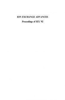 Ion exchange advances : proceedings of IEX '92