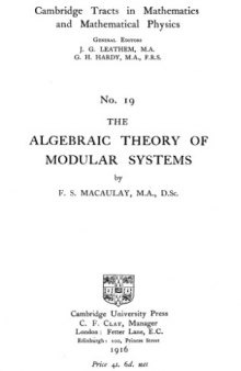 The algebraic theory of modular systems