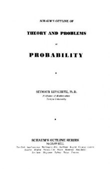 Theory and problems of probability