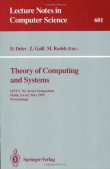 Theory of Computing and Systems: ISTCS '92, Israel Symposium Haifa, Israel, May 27–28, 1992 Proceedings