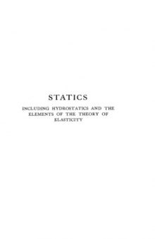 Statics, including hydrostatics and the elements of the theory of elasticity