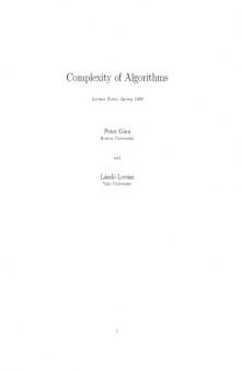 Complexity of Algorithms (Lecture Notes)