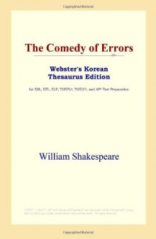The Comedy of Errors (Webster's Korean Thesaurus Edition)