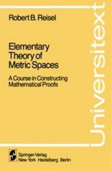 Elementary Theory of Metric Spaces: A Course in Constructing Mathematical Proofs