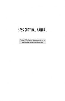 SPSS Survival Manual: A Step by Step Guide to Data Analysis Using SPSS for Windows (Version 15