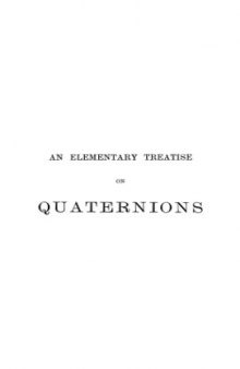 An elementary treatise on quaternions