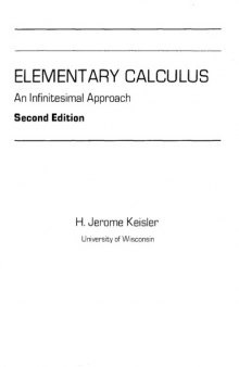 Elementary calculus. An Infinitesmal Approach
