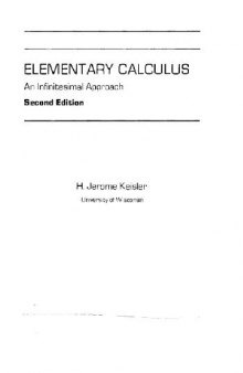 Elementary calculus: an infinitesimal approach
