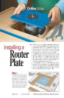 Woodworking Shopnotes 085 - Installing A Router Plate