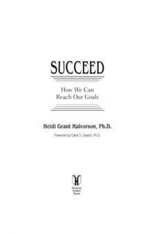 Succeed: How We Can Reach Our Goals