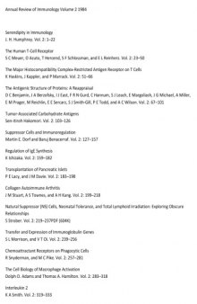 Annual Review of Immunology Volume 2 1984