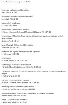 Annual Review of Immunology Volume 3 1985