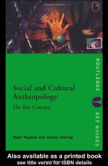 Social and Cultural Anthropology: The Key Concepts 