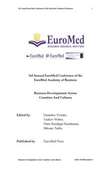 3rd Annual EuroMed Conference of the EuroMed Academy of Business: Business Developments Across Countries And Cultures  