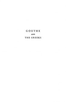 Goethe and the Greeks