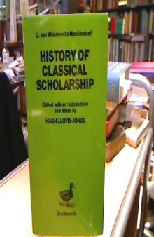History of Classical Scholarship  
