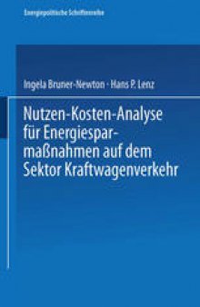 Nutzen-Kosten-Analyse für Energiesparmaßnahmen auf dem Sektor Kraftwagenverkehr