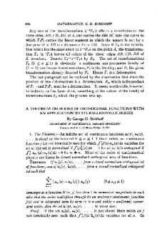 A Theorem on Series of Orthogonal Functions with an Application to Strum-Liouville Series (1917)(en)