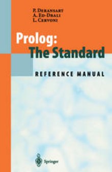 Prolog: The Standard: Reference Manual