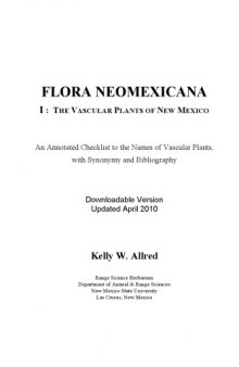 Flora Neomexicana: The Vascular Plants of New Mexico