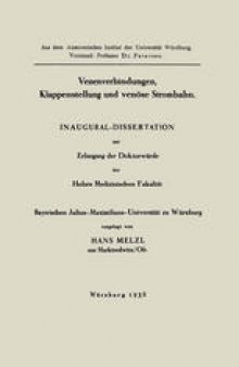 Inaugural-Dissertation: Zur Erlangung der Doktorwürde der Hohen Medizinischen Fakultät Bayerischen Julius-Maximilians-Universität zu Würzburg