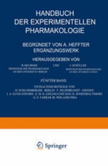 Handbuch der Experimentellen Pharmakologie — Ergänzungswerk: Fünfter Band