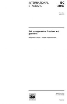 ISO 31000:2009, Risk management - Principles and guidelines