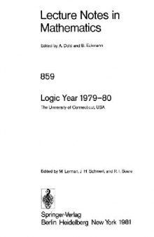 Logic Year 1979–80: The University of Connecticut, USA
