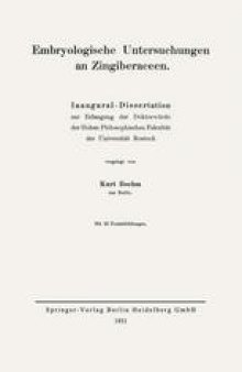 Embryologische Untersuchungen an Zingiberaceen: Inaugural — Dissertation