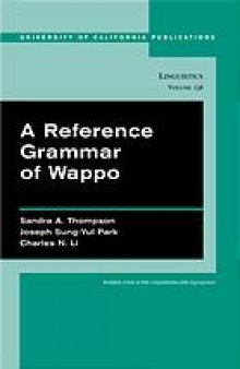 A reference grammar of Wappo