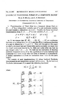 Quadratic functional forms in a composite range