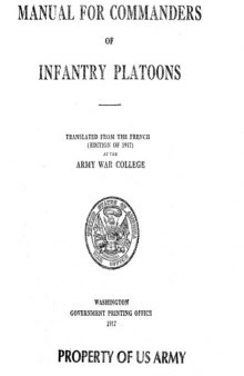 Manual for commanders of infantry platoons