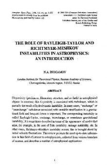 The Role of Rayleigh - Taylor and Richtmyer-Meshkiv Instabilities in Astrophysics