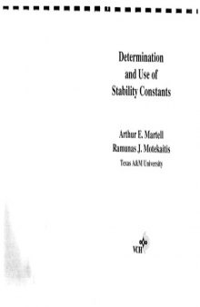 Determination and Use of Stability Constants  