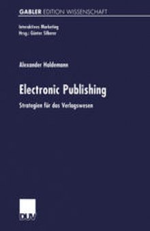 Electronic Publishing: Strategien für das Verlagswesen