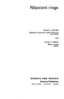 Nilpotent rings (Gordon and Breach, 1969)(ISBN 0677022301)(1s) MAa 