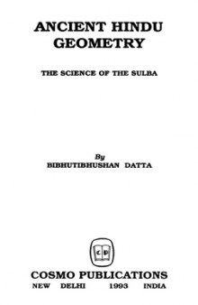 Ancient Hindu Geometry: The Science of the Sulba