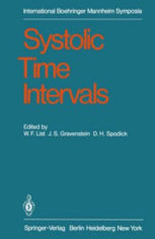 Systolic Time Intervals: International Symposium, Graz, Austria September 1–2, 1978