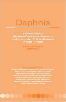 Daphnis, Zeitschrift für Mittlere Deutsche Literatur und Kultur der Frühen Neuzeit: Band 34: 3-4 (Daphnis-Zeitschrift für Mittlere Deutsche Literatur)