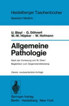 Allgemeine Pathologie: Begleittext zum Gegenstandskatalog