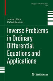 Inverse Problems in Ordinary Differential Equations and Applications