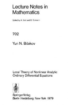 Local Theory of Nonlinear Analytic Ordinary Differential Equations