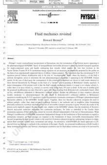 Fluid mechanics revisited