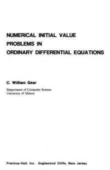 Numerical initial value problems in ordinary differential equations