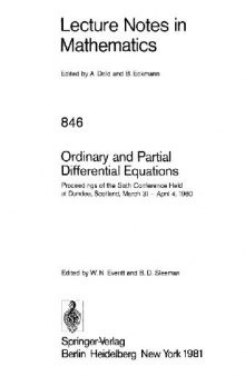 Ordinary and Partial Differential Equations