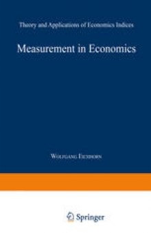 Measurement in Economics: Theory and Applications of Economics Indices